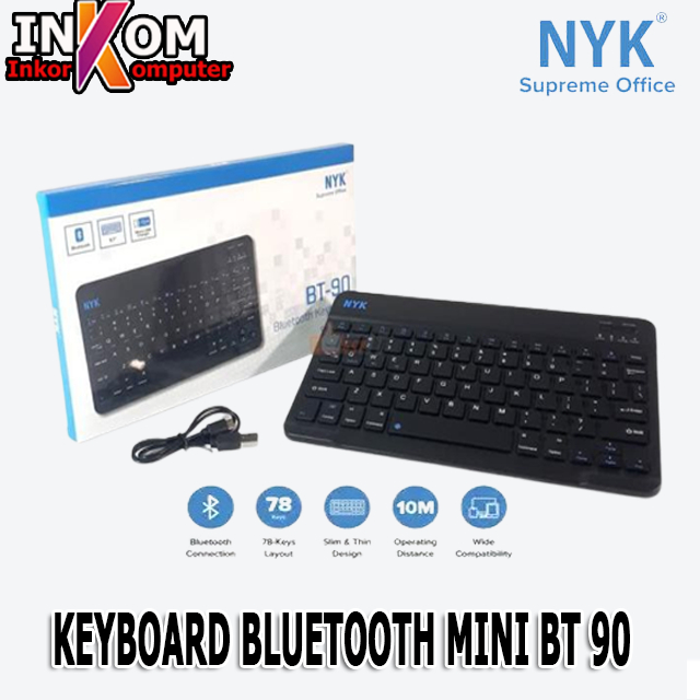 Keyboard Mini Slim Bluetooth BT 90 NEW Compatible Android IOS Windows