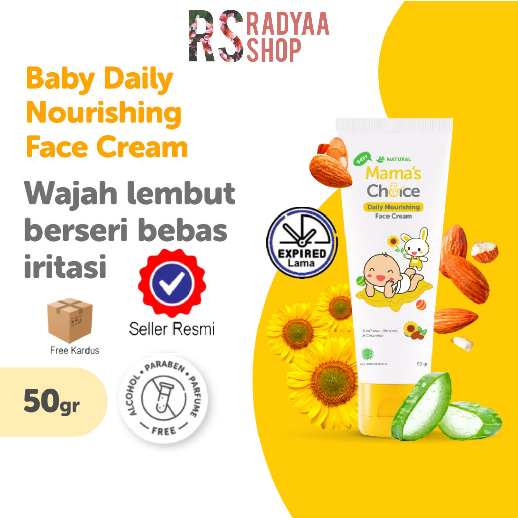 Cream Wajah Bayi | Mama's Choice Baby Daily Nourishing Face Cream - Skincare Bayi Krim Pelembab Muka Bayi terdaftar BPOM