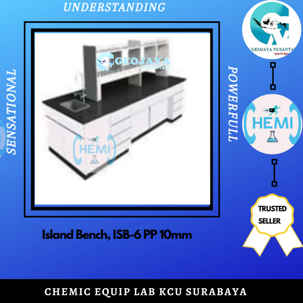 Island Bench, ISB-6 PP 10mm Multiplex 18mm, Full High Pressure Laminate