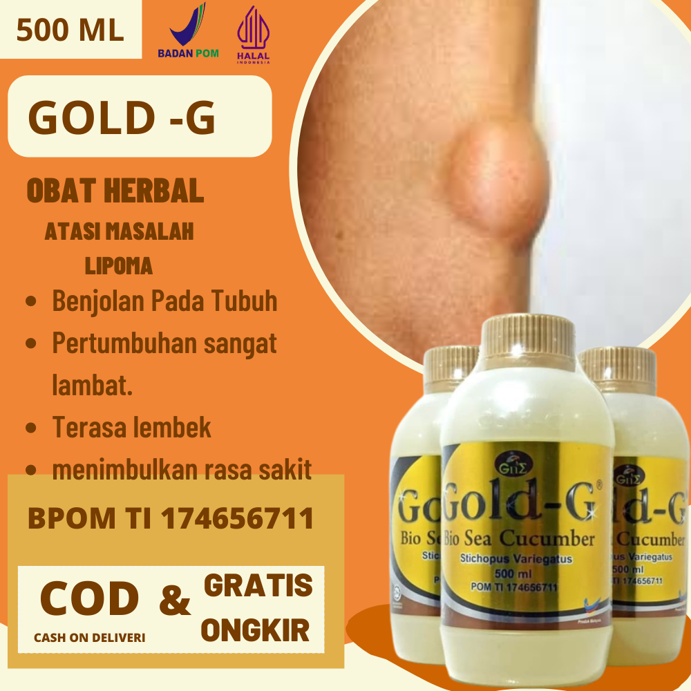 Gold- G Obat Herbal Penghilang Benjolan Di Tangan Kaki Leher Kista Ganglion Lipoma Kelenjar Getah Be