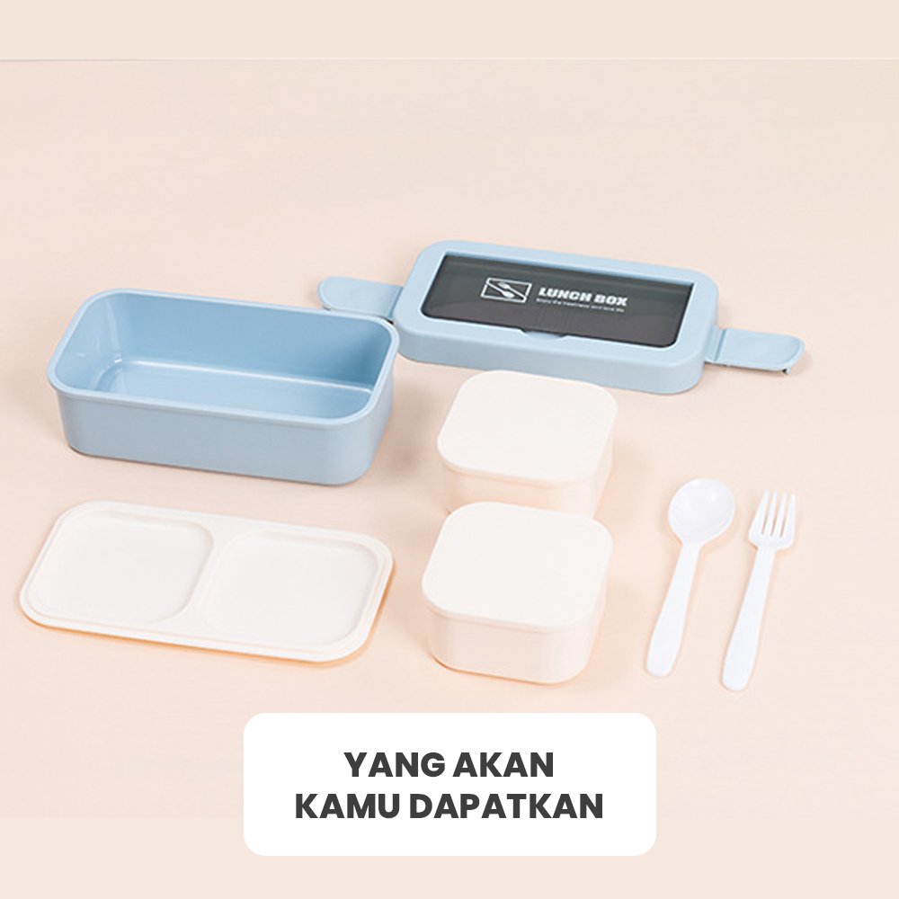 LUNCHBOX KOTAK MAKAN ANTI TUMPAH 2 SUSUN KOTAK BEKAL PREMIUM BPA FREE