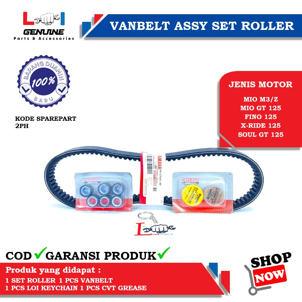 -LOI- VANBELT ASSY SET ROLLER MIO M3 , SOUL GT 125 , MIO Z , SOUL GT 125 , XRIDE 125 , MIO 125 2PH