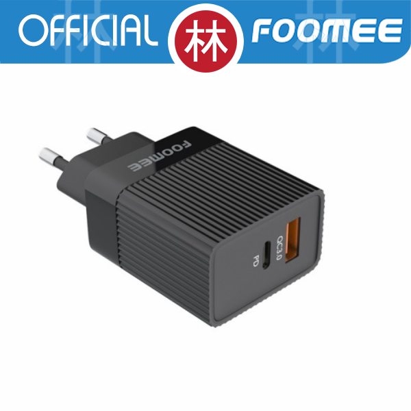 Foomee CQ10 Dual Port Charger QC3.0 PD18W +Type-C Cable 3A Fast Charge