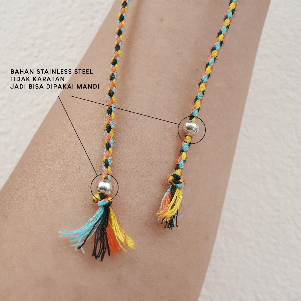 Make a wish bracelet / ANKLET / GELANG KAKI / GELANG TALI - ANTI KARAT