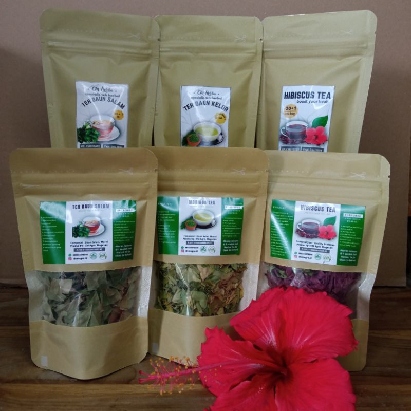 

Paket Teh Energy booster, hibiscus tea, moringa tea, bayleaf tea