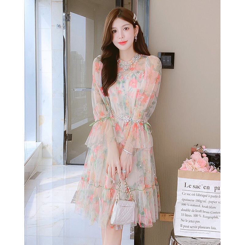 WR6235 DRESS+BELT TALI PITA PREMIUM KOREA WANITA IMPORT MODEL KOREA BANGKOK KEKINIAN