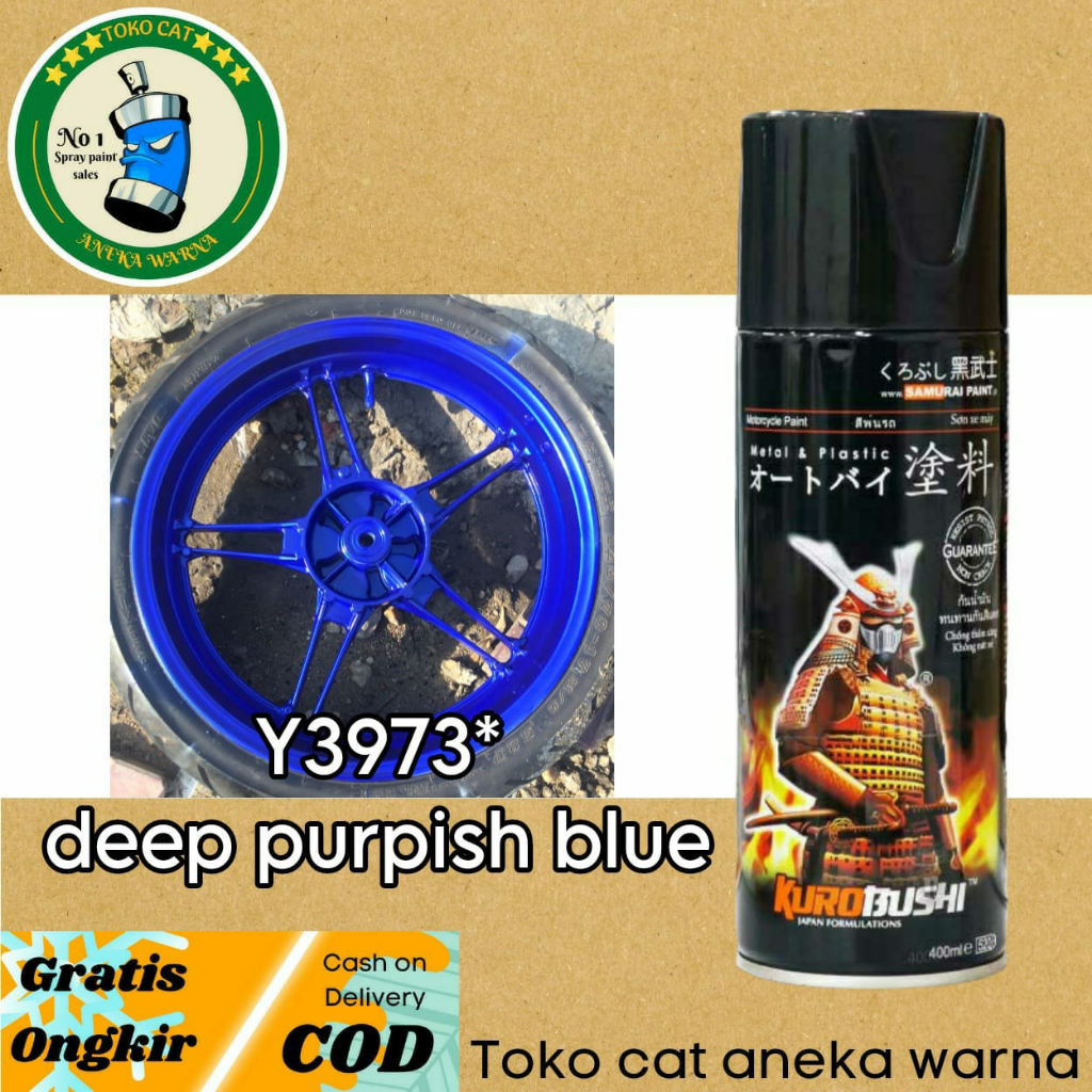 SAMURAI PAINT Y3973* DEEP PURPISH BLUE 400ML CAT SEMPROT SPRAY PAINT PILOX PILOK