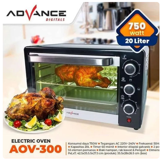 Oven Listrik Advance AOV-300 / 20L - 750W (Electric Oven Advance AOV-300)