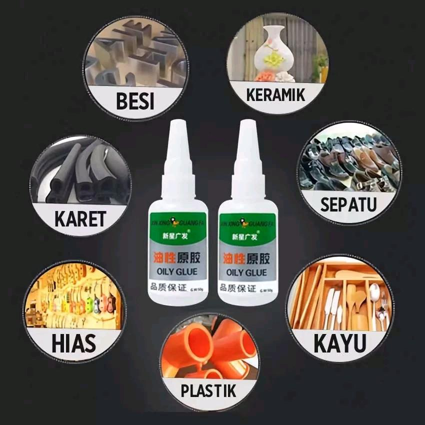 Lem Super Glue Lem Setan Oily Glue Lem Cairan Serbaguna