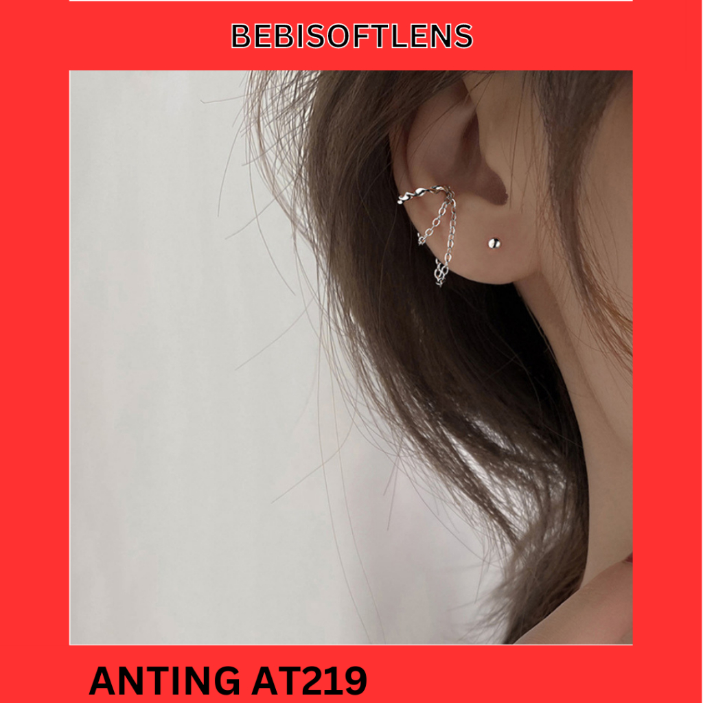 Anting AT219 Tembaga Lapis S925 , Jepit Tulang Telinga Unik Lucu Keren Fashion Wanita / Tidak usah Tindik /Deluna / BB
