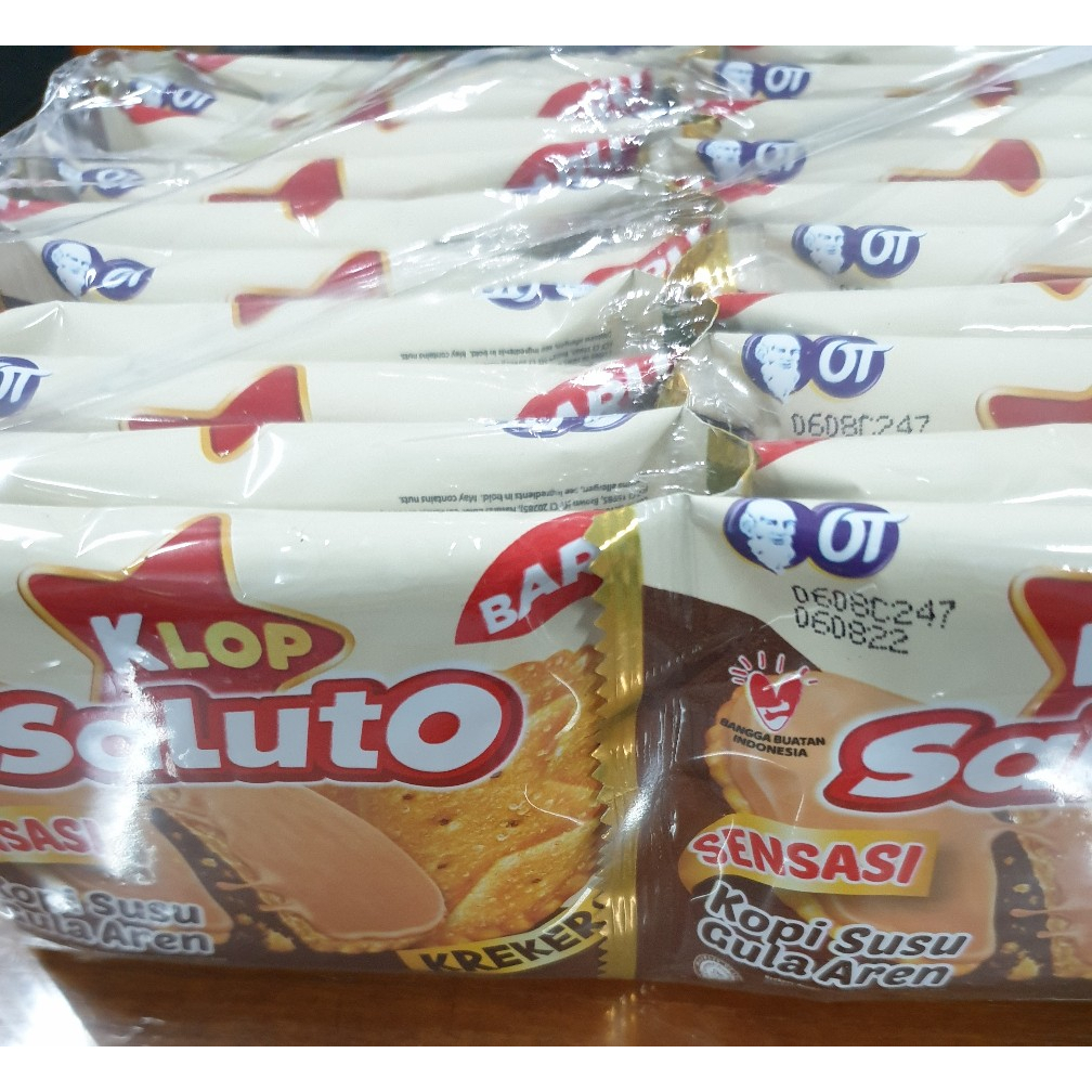 BISKUIT KLOP SALUTO KOPI SUSU GULA AREN 19 GR 20 pcs (2 Renceng)