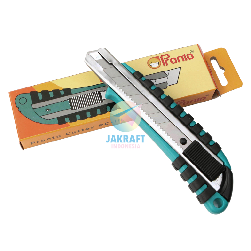 

(1 Pcs) Cutter Besar PRONTO PC-18 Auto Lock Anti Selip Super Tajam Berkualitas Bisa Refill