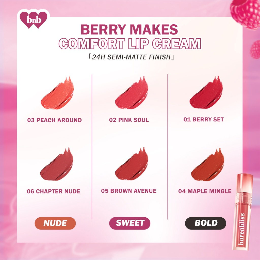 MFI - BARENBLISS BERRY MAKES COMFORT LIP MATTE | READY STOCK