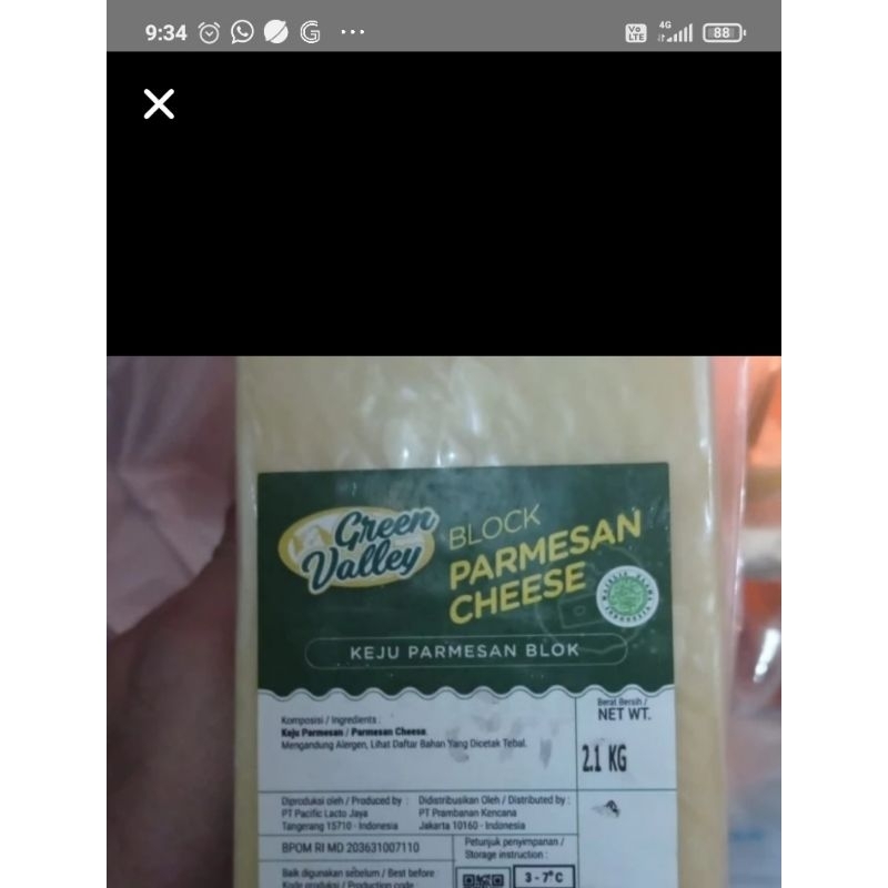 

keju parmesan green valley repack 100gr