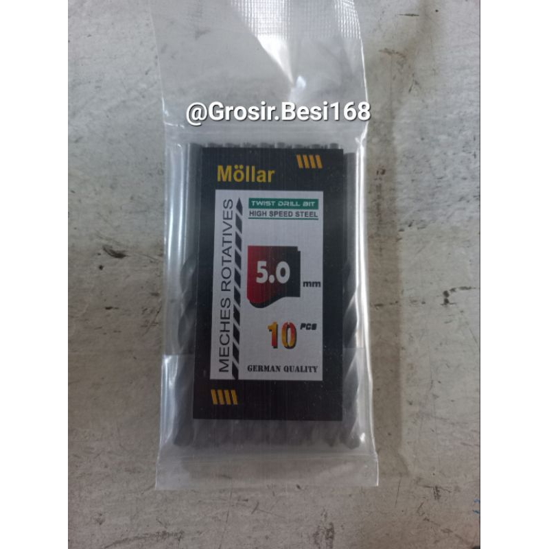 Mata Bor Besi 1 pack [10bj ] Mollar HSS  no 3,5 . 4 . 5 Original