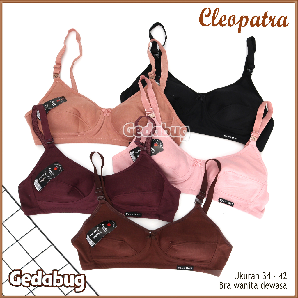 Bh Bra Sports Polos Cleopatra / Bh Wanita Dewasa tanpa busa Kancing 2 - gedabug