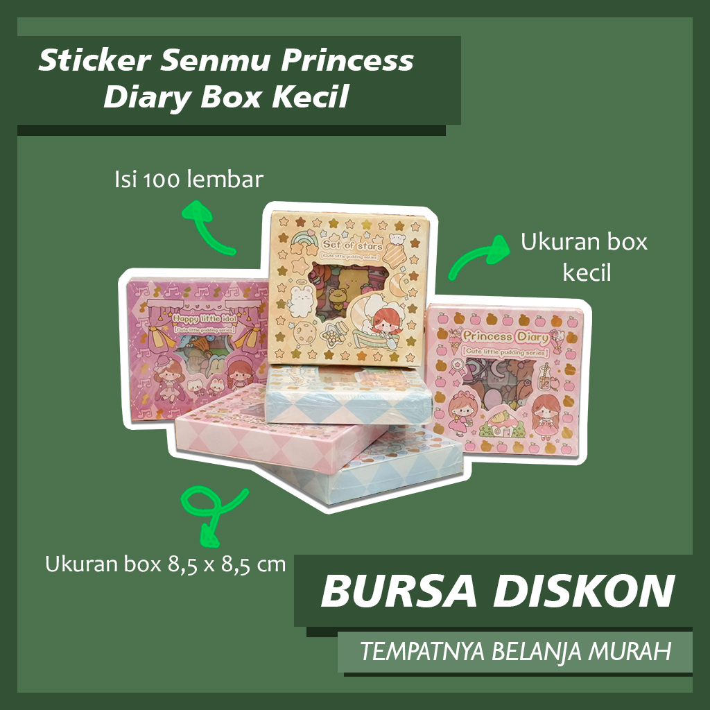 

Sticker Senmu Box Kecil Isi 100 Paket Sticker Jurnal Princess Journall