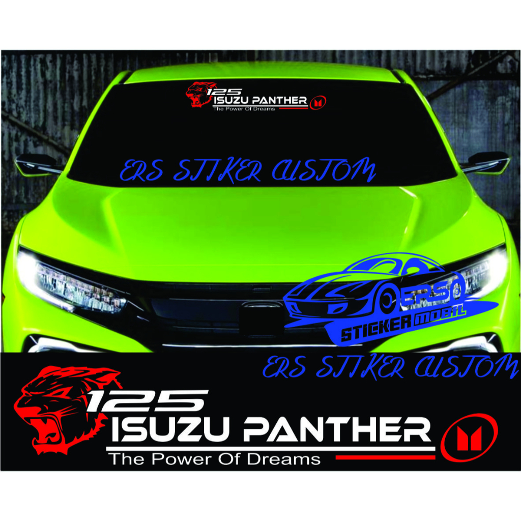 STIKER STICKER KACA DEPAN MOBIL ISUZU PANTHER MOTIF MACAN CUTTING STIKER