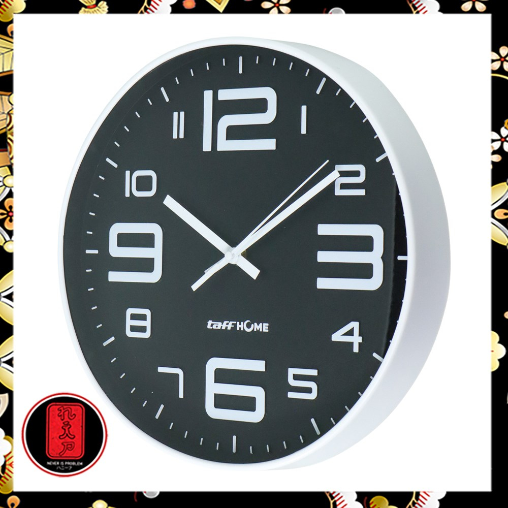 Jam Dinding Bulat Quartz Creative Design Modern - Black