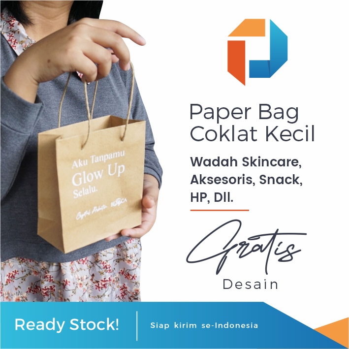 

Paper Bag (tas kertas) Rustic Kecil | Wadah Souvenir, Kosmetik, Snack, Handphone, dll