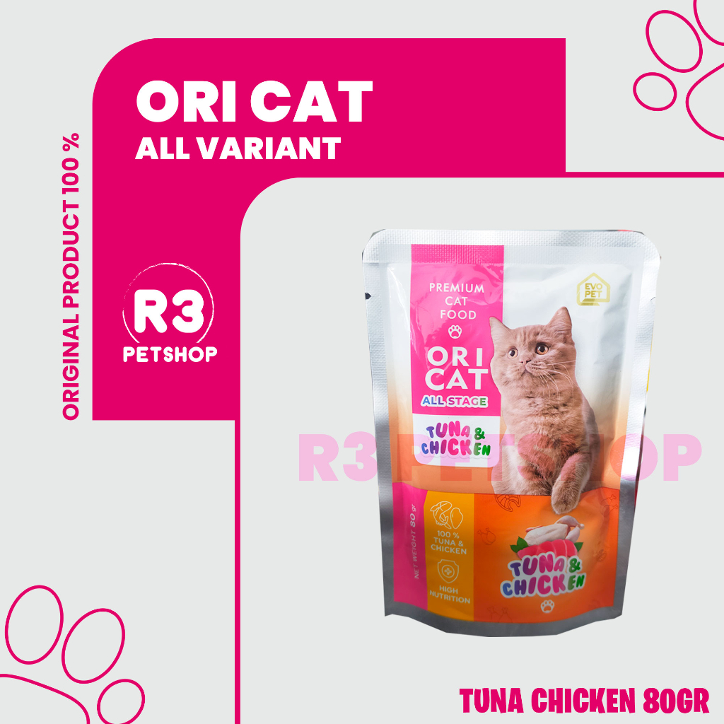 Makanan Kucing basah ORI CAT Pouch All life stage 80gr