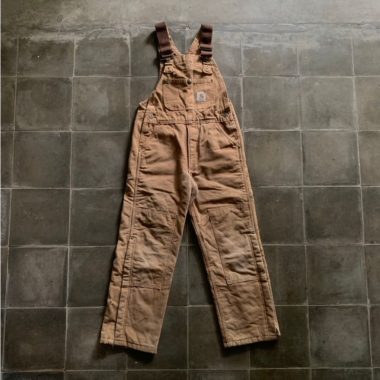 Carhartt double knee bib overalls dark Brown