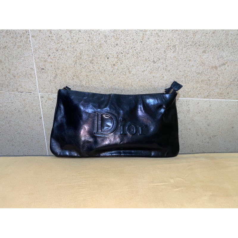 clutch sling bag brand Dior - full leather - hitam