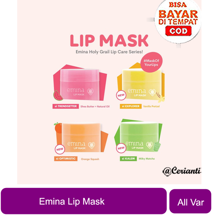 [MENJAGA KELEMBABAN BIBIR | KENYAL | BPOM] Emina Lip Mask 9gr - Perawatan Bibir - Masker Bibir_Cerianti