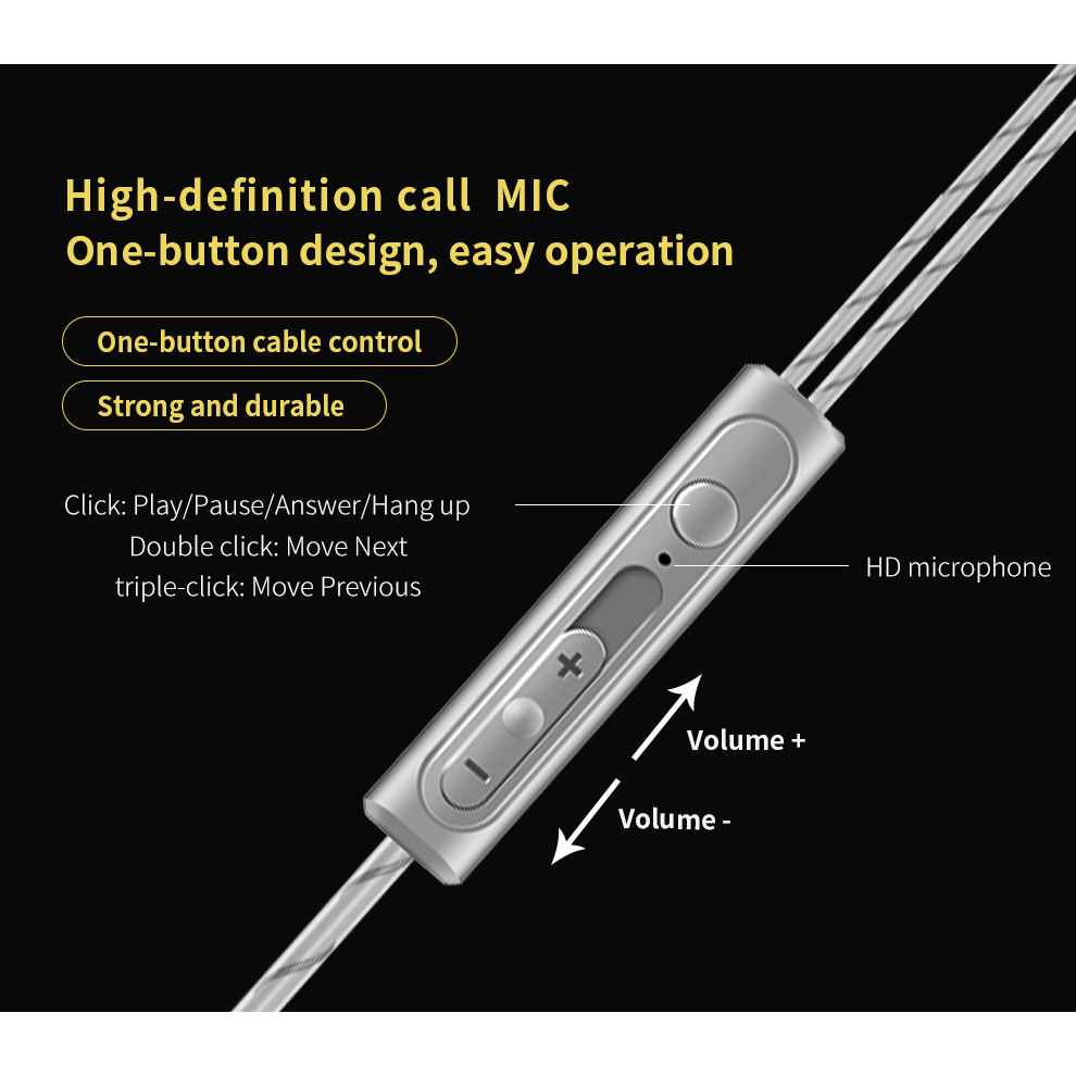 QKZ Dual Driver Earphone HiFi Dengan Mic - QKZ-CK8