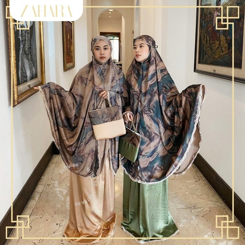 Mukena Armani Silk Satin Premium By Zahara | Mukena Dewasa Premium Motif Satuan Grosir