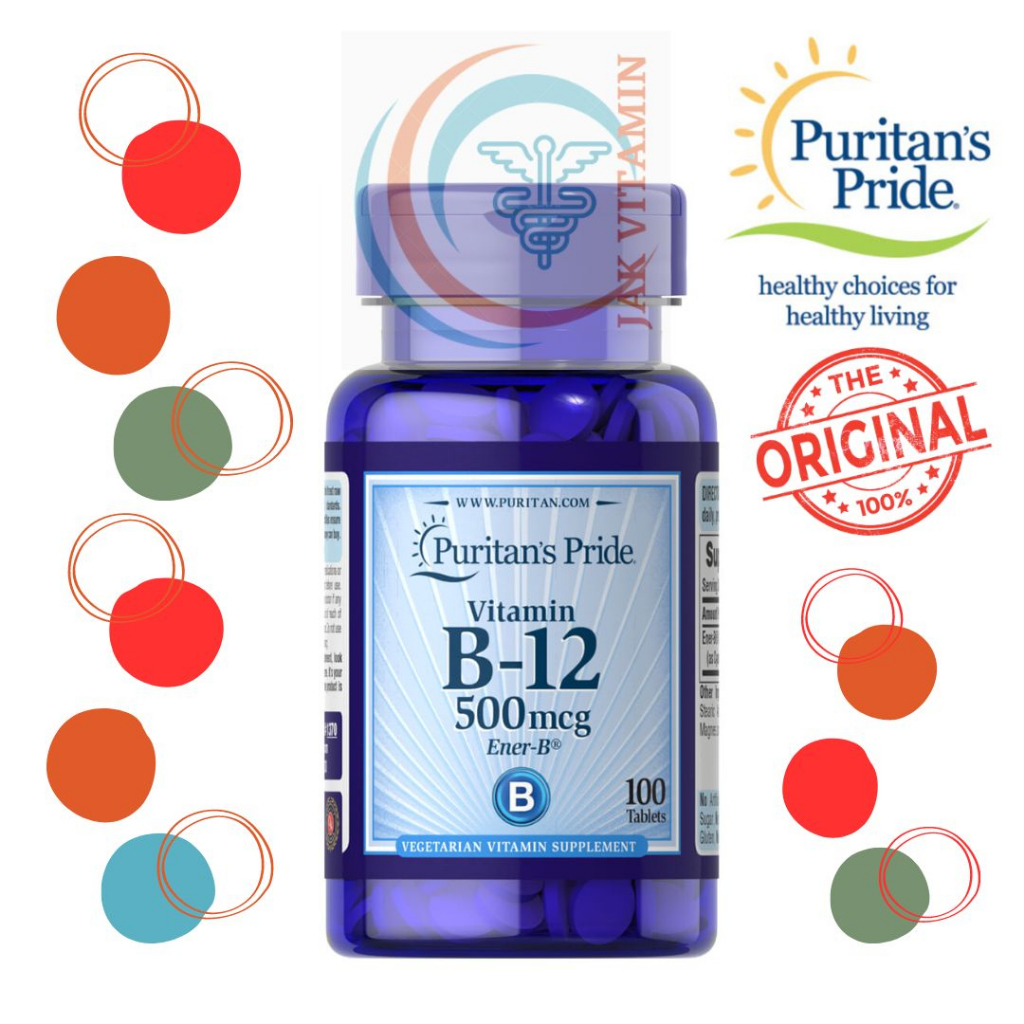 Puritan's Pride Vitamin B-12 500 mcg 100 Tablets