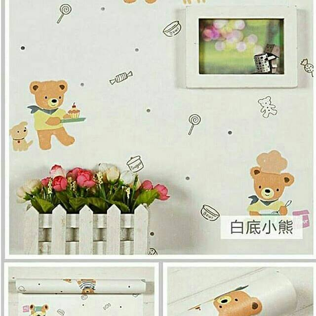 Wallpaper Stiker Dinding Anak Teddy Bear Boneka