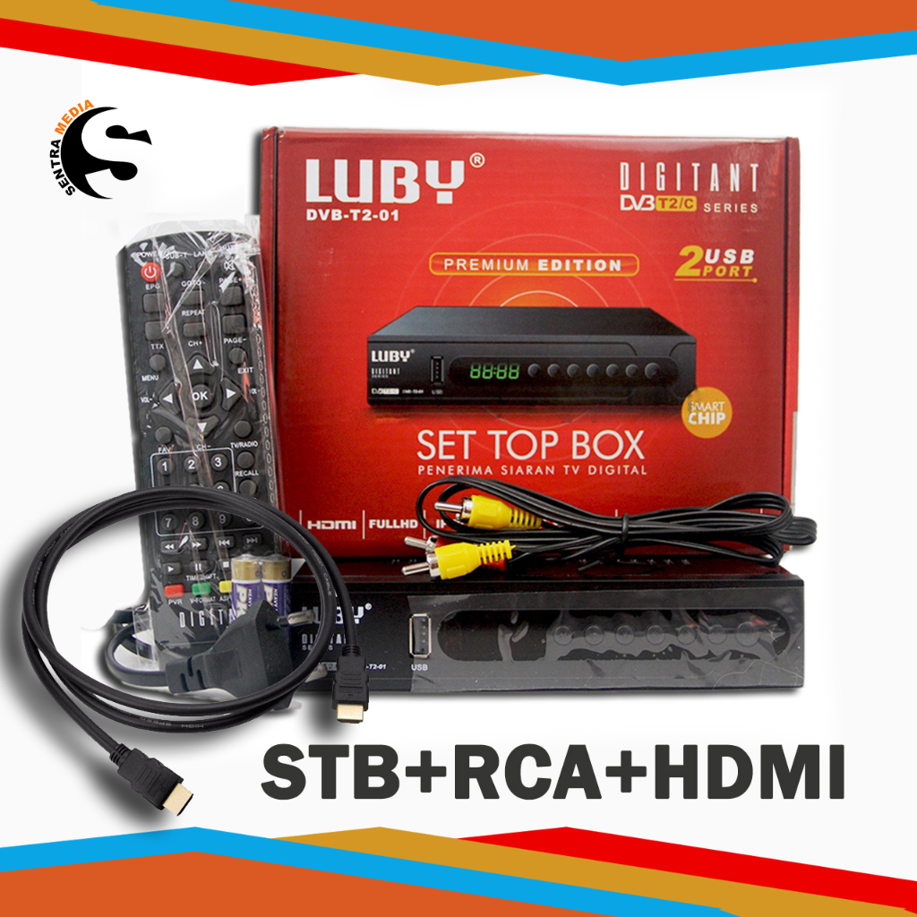 LUBBY Set top box DVBT2-01 Penerima Siaran TV Digital Garansi resmi 1 Tahun!!!