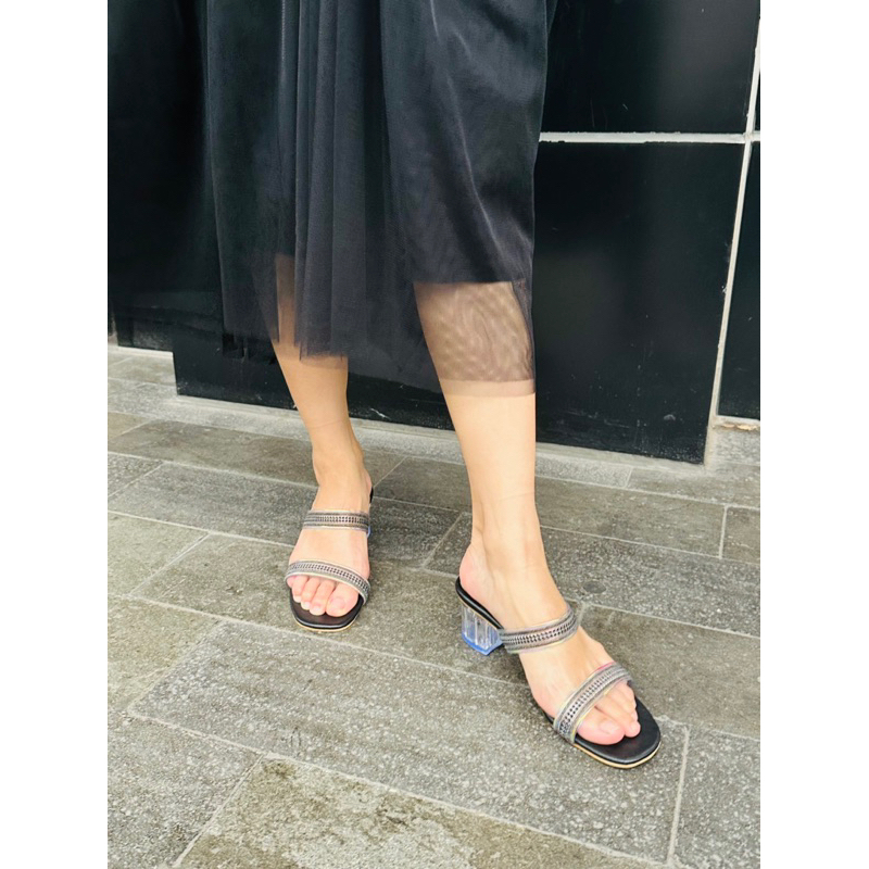 sandal wanita aylana 5cm kaca