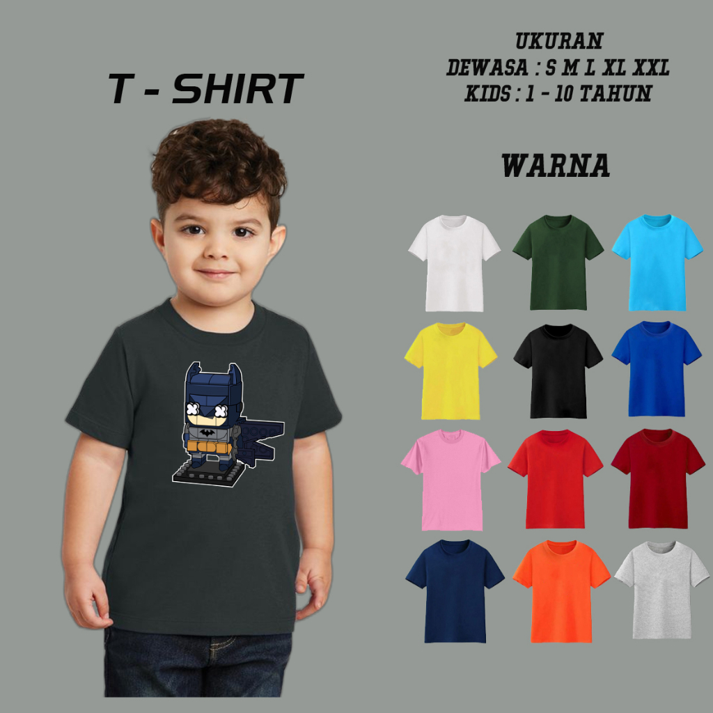 C154 KAOS BATMAN LEGO / KAOS ANAK LAKI LAKI & PEREMPUAN KARTUN / BAJU DEWASA PRIA & WANITA S M L XL 