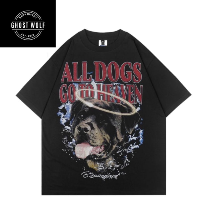 Kaos T-Shirt | Oversize | Dogs | Black | Brainsgland / kaos all dogs / kaos big size S M L XL XXL 3X