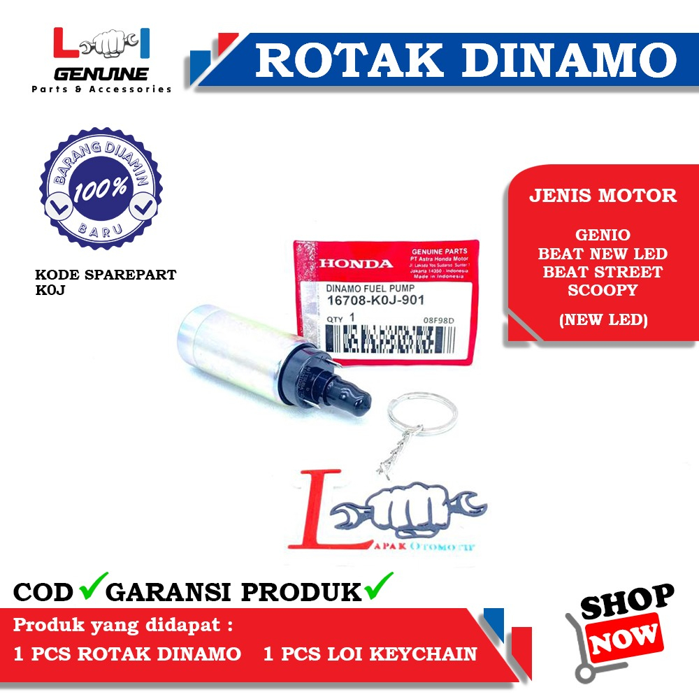 -LOI- ROTAK DINAMO FUEL PUMP GENIO, BEAT STREET NEW LED, SCOOPY NEW LED, BEAT NEW LED K0J