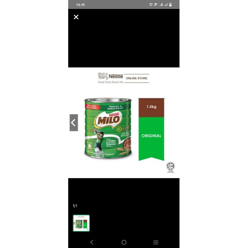 

milo kaleng original 1.5 kg