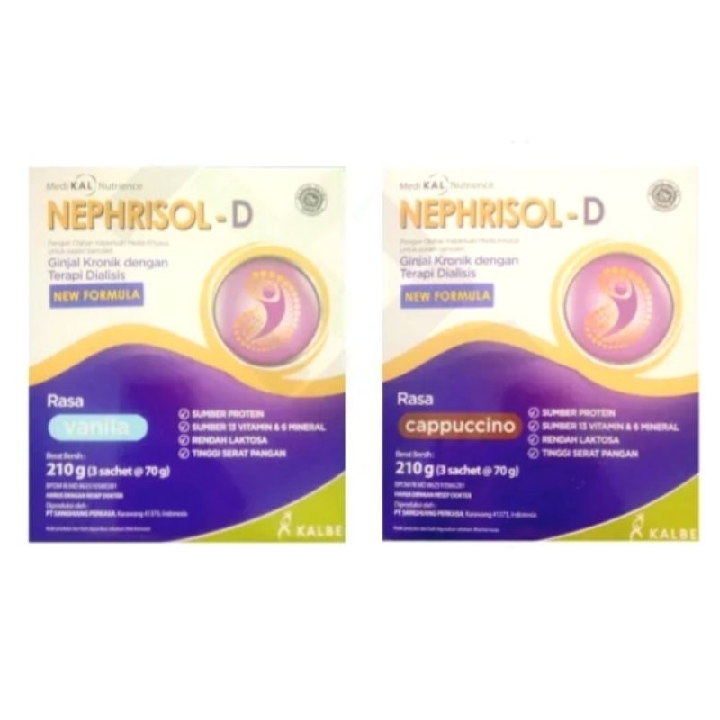 

Nephrisol-D susu kalbe vanila capucino 210g 210gram 210gr 210 g gr gram / box