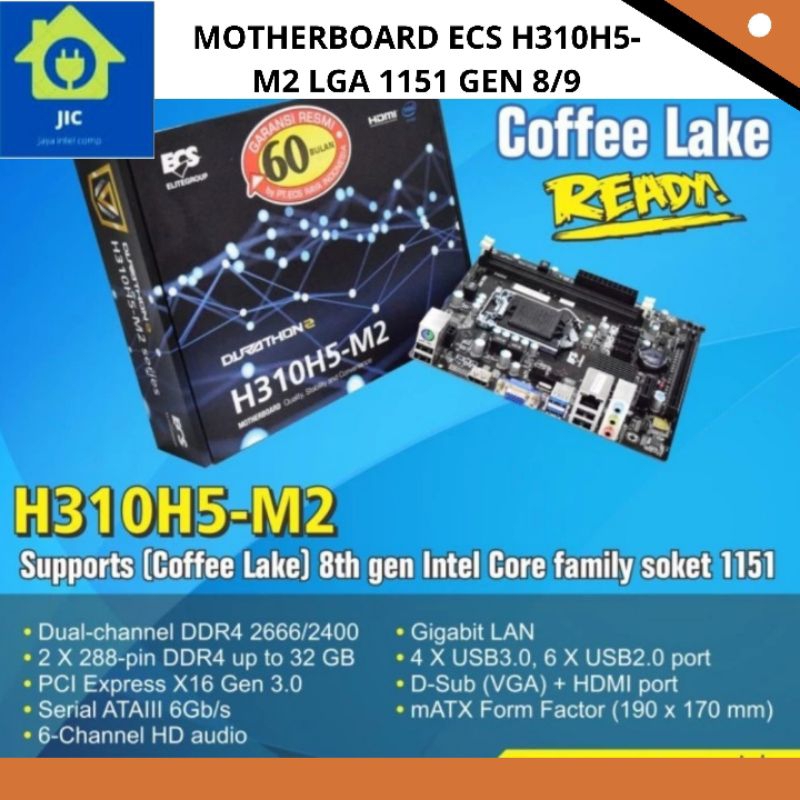 MOTHERBOARD ECS H310H5-M2 LGA 1151 GEN 8/9