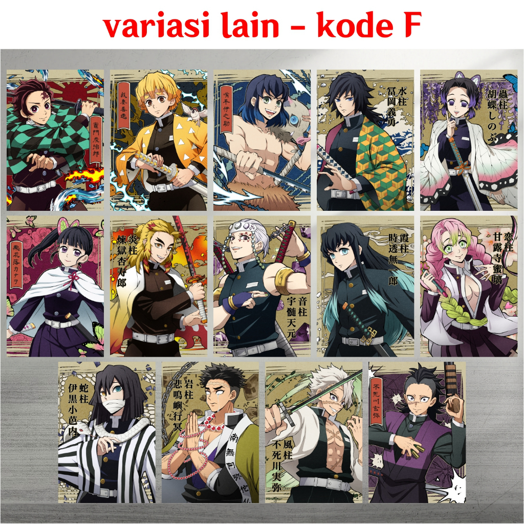 Koleksi Poster A3 Anime Kimetsu no Yaiba / Demon Slayer A - Tanjirou Nezuko Zenitsu Inosuke Giyuu Shinobu Kanao Rengoku