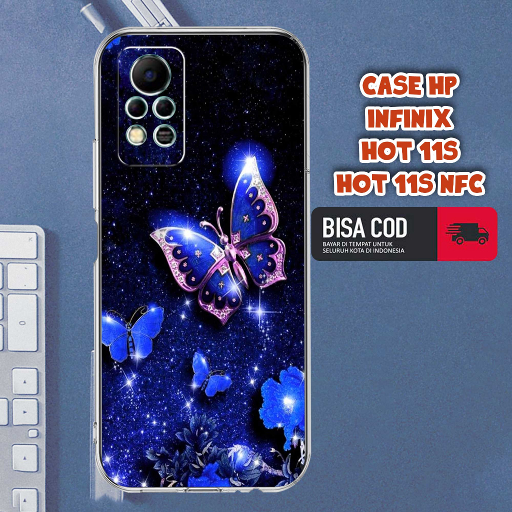 CASE INFINIX HOT 11S NFC MOTIF [BUTTERFLY] TERLARIS CASING INFINIX HOT 11S NFC TERBARU CLEAR CASE PR