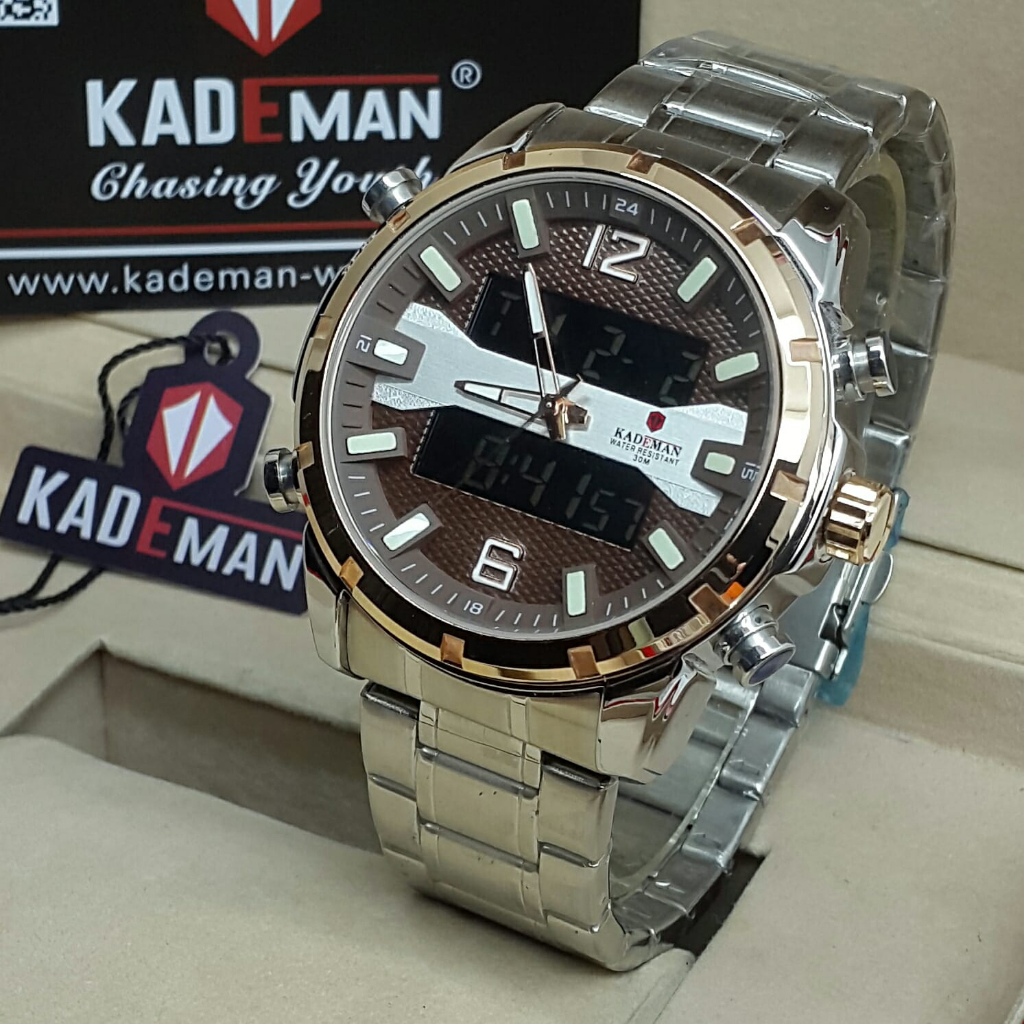 [COD] Jam Tangan Double Time Digital Analog Pria Kademan Original Water Resistant