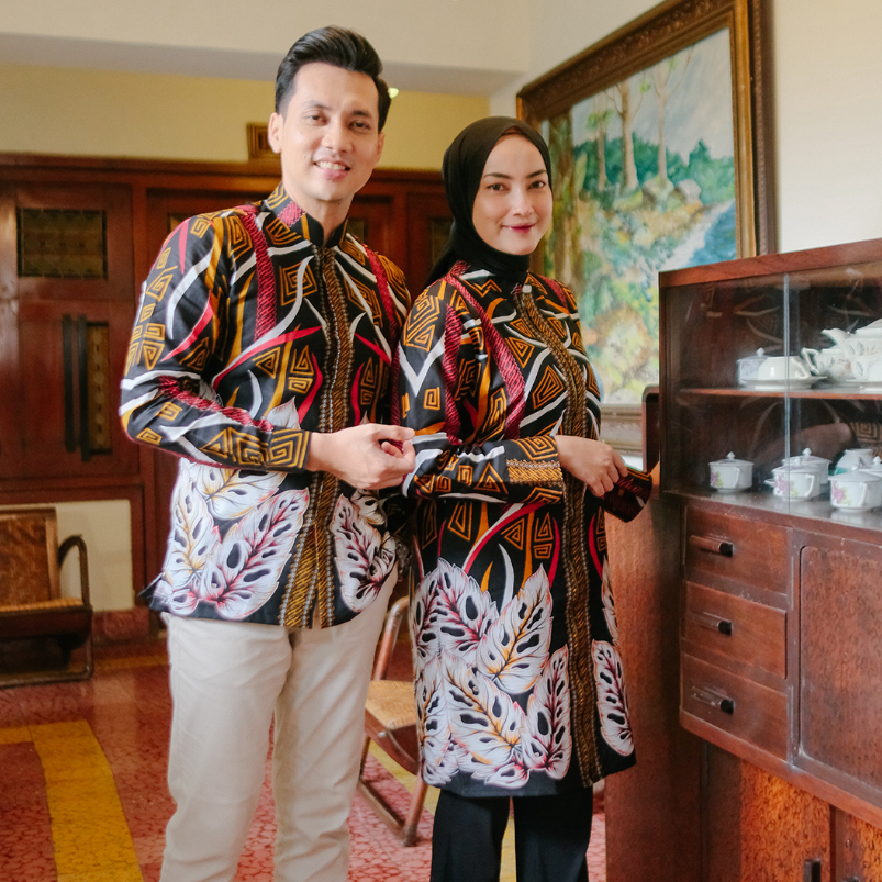 BATIK ARKANZA COUPLE KOKO HANDARU HITAM dan TUNIK HANDARU HITAM