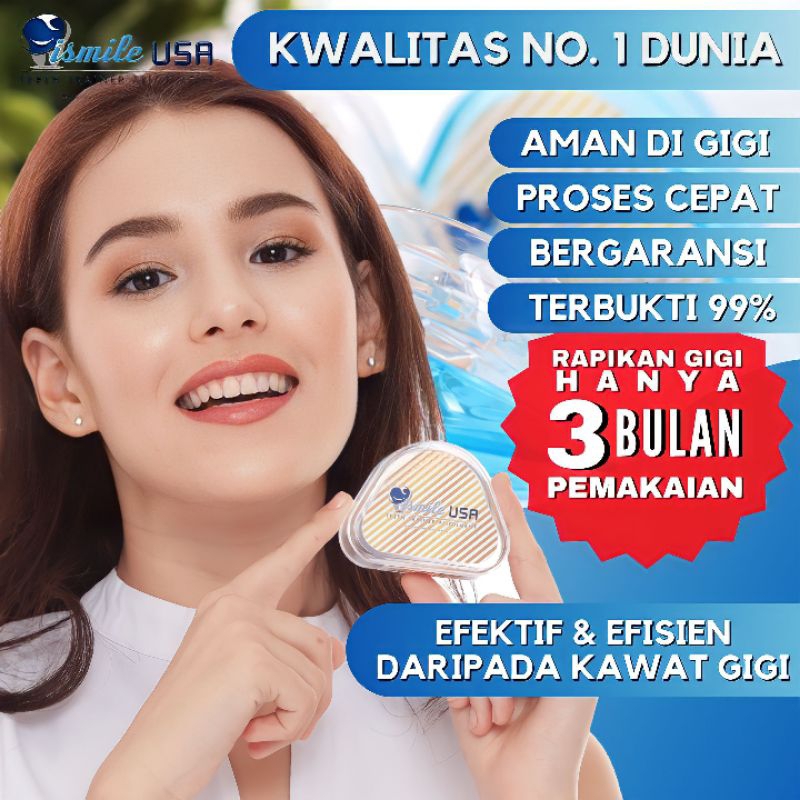 Perapi dan Perata Gigi ismileUSA 100% ORI Bisa Lepas Pasang / Garansi Resmi Perapih Gigi Asli ismile