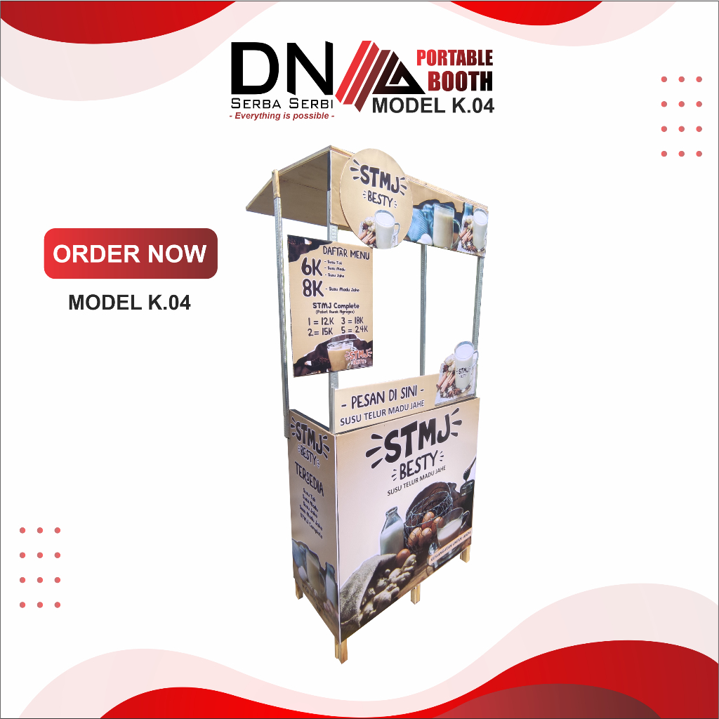 Portable Booth Model K.04/Booth lipat dengan atap praktis/gerobak