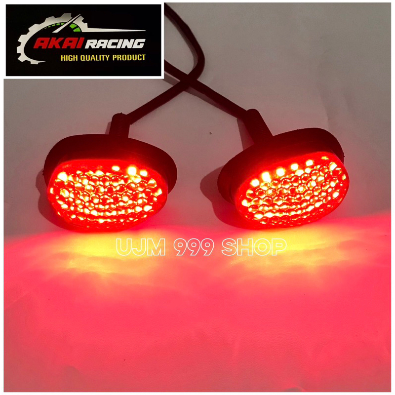 Sein Tempel Oval Akai R Cr-5551 Lampu Sen Tempel Universal Buat Cbr ,R15 ,R25 ,Ninja ,Gsx Dan Motor Lainnya