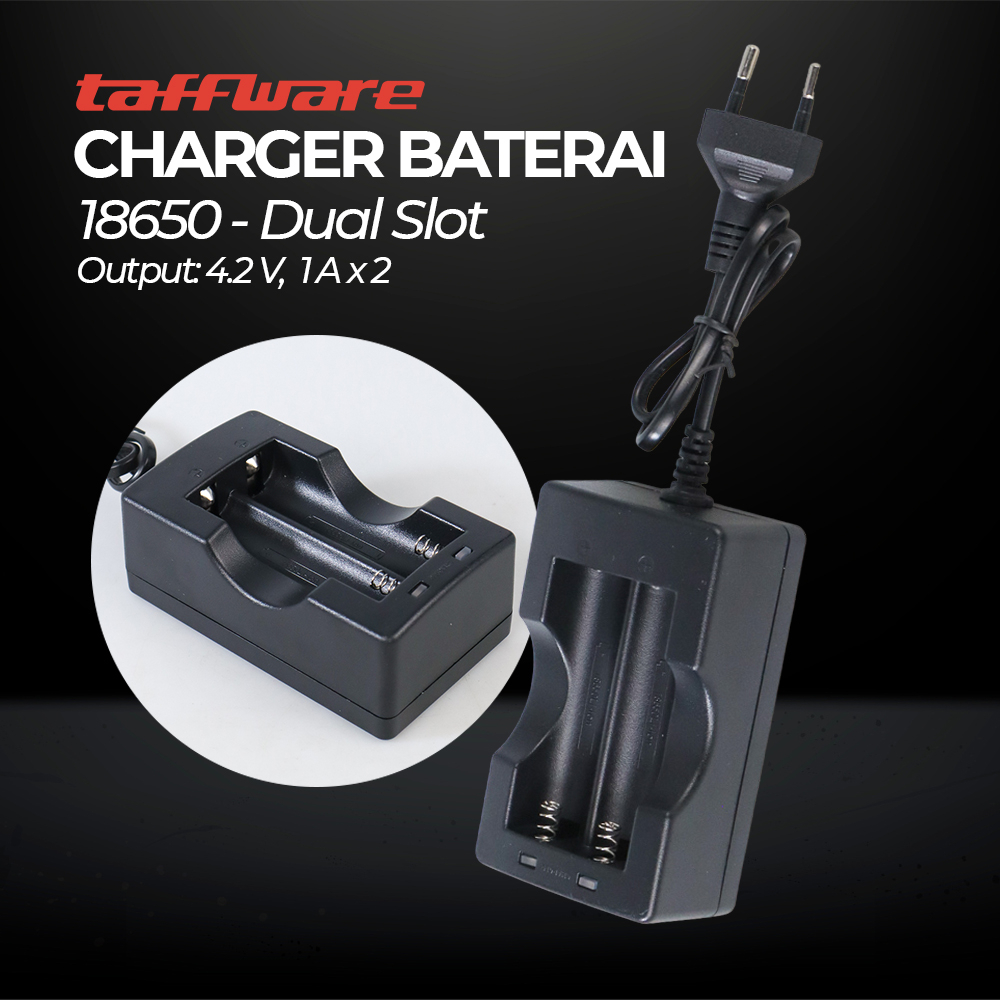 Taffware Charger Baterai Cell Charger 18650 Dual Battery Slot - MTLC-04200-1000