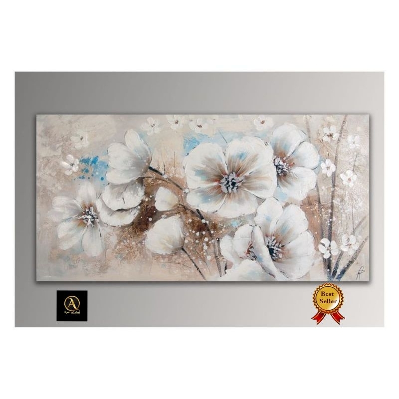 lukisan bunga Peony cantik lukisan dinding ruang tamu  kamar kantor dekorasi