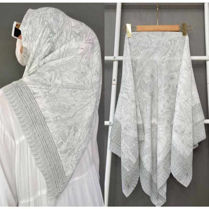 JILBAB SEGIEMPAT{ MOTIF MY LADY COKSU }VOAL MOTIF segi empat hijab voal motif terbaru DENNAY KW PREMIUM murah harga grosir tepian laser cut rapit bahan premiun katun voal